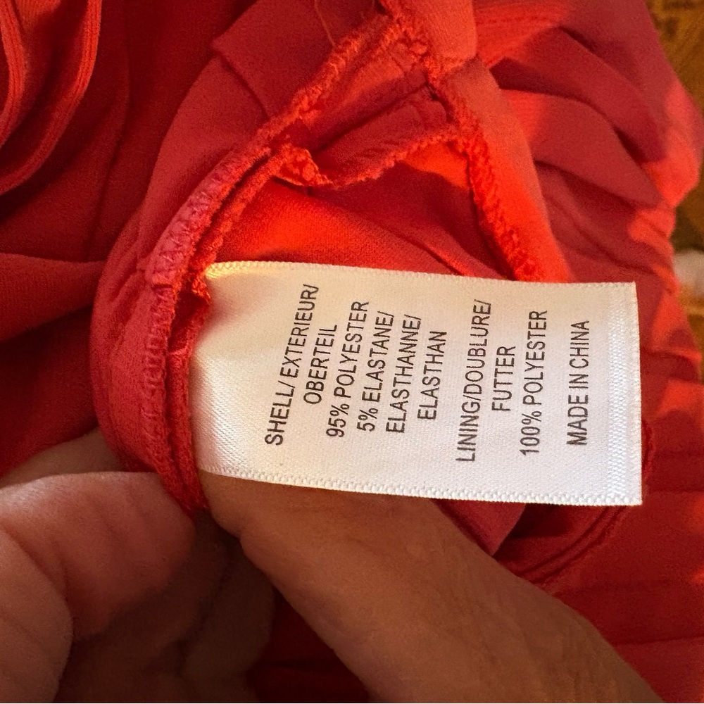 Adrianna Papell Vibrant Coral Midi Dress - Picture 9 of 9